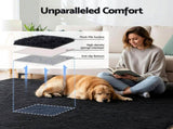 Artiss Floor Rug 200x290cm Plush Area Shaggy Rug Living Room Bedroom Carpet Black FLR-FLU01-200X290-BK