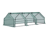 Green Fingers Mini Greenhouse 240x90x90cm Steel Frame PE Cover Outdoor Shelter GH-MINI-F-240X90-GR
