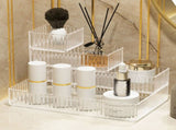 4pcs Clear Makeup Organizer Light Luxury Style Multi Compartments Large Capacity Cosmetic Organizer V1294-YM0901-3117230232011