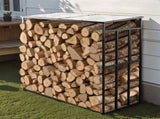 Firewood Rack with Sloped Roof, 143cm Outdoor Firewood Holder, 1/4 Cord Log Storage Shed, 299kg Max V952-HWDCJ4FT20MMZB5Q6001V0