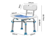 Levede Shower Chair Adjustable Height Safety Seat Bench Bathroom Safety Assist BATH1027-WH-AU