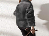 Women's Faux Fur Jacket Trendy & Warm Coat - Brown - Size M V1106-M-APP-SX-652-BROW-MAUMEU48