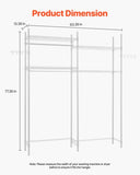 VEVOR Over Washer and Dryer Storage Shelf Two Row 4 Tiers Washer Rack White V952-LDXYJZJTJK2PMAVZ2001V0