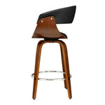 Artiss 2x Bar Stools Swivel PU Seat Wooden BA-TW-8201-BKX2