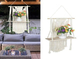 Hand Knitting Wall Hanging Shelf Organizer Rope Plant Pot Holder for Home Decoration V1294-YM0901-3111200210811