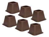 6 Pcs Furniture Risers Plastic Antislip Bed Risers Wood Grain for Storage Desk Sofa Chair Washing V1294-YM0521-3117220279611