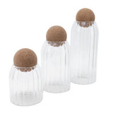 3Pcs Glass Jars with Ball Cork Transparent Sealing Storage Container for Tea Coffee Cereals V1294-YM0901-3118210123711