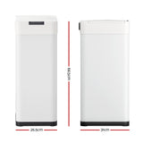 Devanti 50L Sensor Bin Motion Rubbish Bins Kitchen Automatic Trash Can White SB-D-50-K250-WH