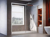 120-130cm Adjustable Wall to Wall Sliding Glass Shower Door in Chrome V63-846951