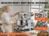 Commercial Food Mixer, 10L Commercial Stand Mixer with 3 Adjustable Speeds, 550W Dough Mixer with V952-ZXSPJBJ10QT66CB89V3
