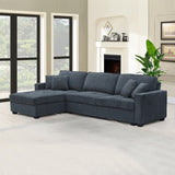 Corner Sofa Chaise Polyester Fabric Multilayer Two Pillows Individual Pocket Spring V43-SOF-MLN-CSCH