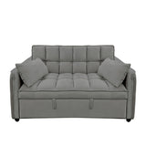 Sarantino Quincy 2-Seater Velvet Sofa Bed in Dark Grey with Wooden Frame & Tufted Design SOFA-7006-VEL-DGY