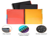 Spiral Binder Project Organizer - 6/12 Pockets with Assorted Tabs, Tear Poly Material, 1/3 Cut Tabs, V1189-LWWAL-20260401-05794