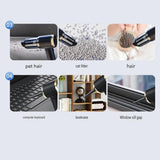 Black Handheld Cordless Vacuum Cleaner Air Duster 4-in-1 Mini Vacuum Blower Rechargeable Portable V888-ELOSUNG53329