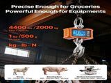 Digital Crane Scale, 4400 lbs/2000 kg Max Capacity, Heavy Duty Industrial Hanging Scale with Cast V952-ZXDCDZK500GY8VDH7001V9