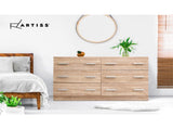 Artiss 6 Chest of Drawers - VEDA Pine FURNI-N-CDR-01-WD-AB