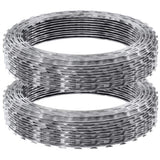 Razor Wires, 98 ft Razor Barbed Wire, 2 Rolls Razor Wire Fencing Razor Fence, Double Spiral Razor V952-JSSWDPCS98YCM0CYFV0