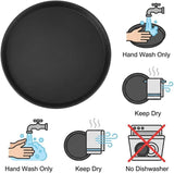 16-Inch Round Non-Slip Serving Trays 4 Pack Rubber Surface Plastic Tray Set for Restaurant, Caf & V1258-DP02-C-2182