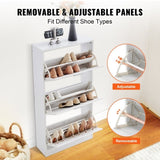 VEVOR Shoe Cabinet with 3 Flip Drawers, Shoe Storage Cabinet for Entryway, 23.6 x 9.33x 47.2 inch V952-FCXJ3C2028INQX03MV0