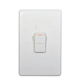 GSME Oven Switch Flush Mount Standard 1 Gang 45A 250V 2 Pole Vertical White PUSWDPOV45 V1202-V1-GSMPUSWDPOV45