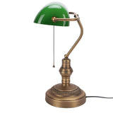 Green Glass Bankers Desk Lamp Retro Antique Library Lamp with Pull Chain Switch in Fixture EU V1294-YM0901-3119260008911