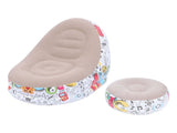 Inflatable Lounge Chair Cartoon Graffiti Minimalist Flocking Air Couch Sofa with Foot Stool for V1294-YM0901-3116240012611