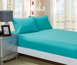 1000TC Ultra Soft Fitted Sheet & 2 Pillowcases Set - King Size Bed - Teal V493-AKF-07