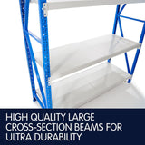 4 Bay Garage Storage Steel Rack Shelving 6.0m 800kg 4XLS-150