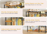CARLA HOME Heavy Duty Clothing Garment Rack Organizer with Hanging Rods & Storage Shelves for LSB-36179