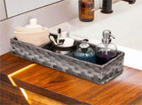 Multiuse Hand Woven Plastic Wicker Basket with Divider for Organizing-Rustic Farmhouses Bathroom V1370-AZ4-19748