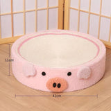Cute Pink Fabric Pig Cat Scratching Post and Lounger - 41cm Cat Scratch Proof Basin V888-ELOSUNG25091