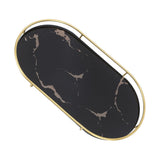 Bathroom Storage Tray Light Luxury Decorative Golden Texture Oval Bathroom Organiser Tray for Soap V1294-YM0710-3112230084612
