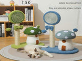 Green Durable Mushroom Cat Scratching Post - Anti-Slip, No Debris Cat Scratch Pad with Sofa V888-ELOSUNG13479