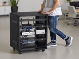 16U AV Rack, 90.7 kg Max Load Capacity, Home Recording Studio Rack with Lockable Caster Wheels, Open V952-LYSJJ16U18YCAXC9D001V0