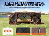 Pop Up Gazebo Tent, Pop-Up Screen Tent 6 Sided Canopy Sun Shelter with 6 Removable Privacy Wind V952-ZPSLTJLS115X602MGV0