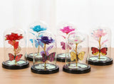 Blue & Silver Butterfly Lantern - Enchanted LED Decorative Light V1192-D1