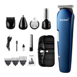 Kemei 14 PCS Grooming Kit Rechargeable Electric Hair Clipper Shaver Nose Trimmer All-in-One V1294-YM0901-H32417