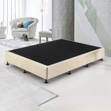 Palermo Queen Ensemble Bed Base Platinum Natural Sand Linen Fabric V63-823171