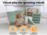 Keezi Kids Climbing Blocks 4-Piece Foam Toddler Playset Soft Indoor Climbing Toy Rocker KCB-4IN1-GN