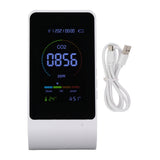 CO2 Monitor Carbon Dioxide Detect Indoor Air Quality Monitor Temperature Humidity Detection White V1294-YM3111220256511-0421
