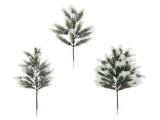 3Pcs Snowy Artificial Pine Needles 28 Branch Twig Frosted Pine Picks Greenery Stem for Crafts V1294-YM0901-210702SH0540