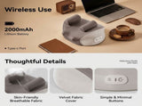 Wireless Neck and Shoulder Kneading Massage Pillow with Ergonomic Contour Design for Home Office and V1341-ZY-L7XUXG79-TAUPE