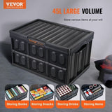 VEVOR Collapsible Storage Bins with Lids, 45L 3 Packs, Folding Plastic Stackable Utility Crates with V952-KZDSLCWXHS45CNF3XV0