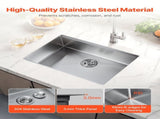 30 inch Kitchen Sink Workstation, 304 Stainless Steel Undermount Sink, Drop-In Single Bowl Farmhouse V952-QRSSCTXPDC30WNDLEV0