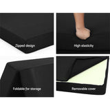 Giselle Bedding Foldable Mattress Folding Foam Bed Mat Double Black FOAM-MFM-CU02-DOU-MES-BK