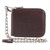 Pierre Cardin Zip Around Mens Leather Wallet with Chain in Chestnut V563-PC3273-CHESTNUT