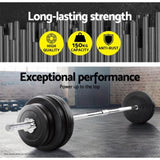 Everfit 168CM 5.5FT Barbell Bar Fitness Weight Plates Dumbbells Row FIT-K-BAR-168-RC3