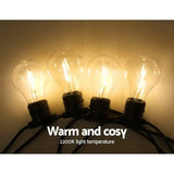 50m LED Festoon String Lights Outdoor Christmas Decorations Wedding Garden Party LIGHT-B-A19-50-WW