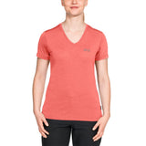 Jack Wolfskin Womens Crosstrail Short Sleeve Top T Shirt Base Layer Warm - Flamingo V563-1801692-2086-XL