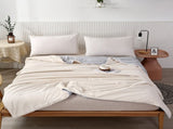 Beige Breathable Cotton Summer Quilt - Lightweight Cooling Blanket for Air-Conditioned Rooms V888-ELOSUNG16819